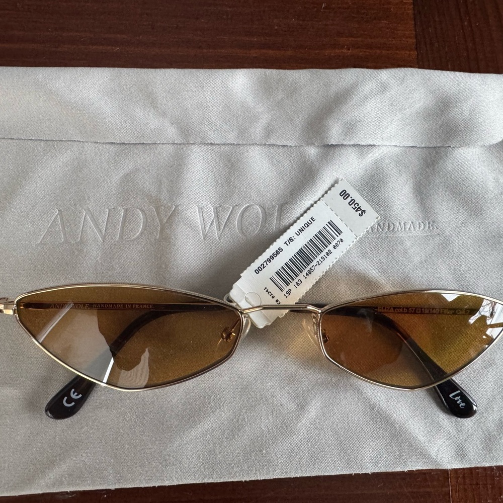 Women's Gold Frame Brown Cat Eye Sunglasses